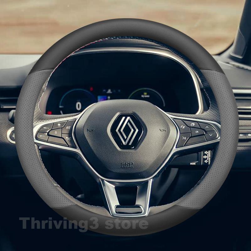 Tech Accessories Hub - Deri Araba Direksiyon Kapağı Renault Clio