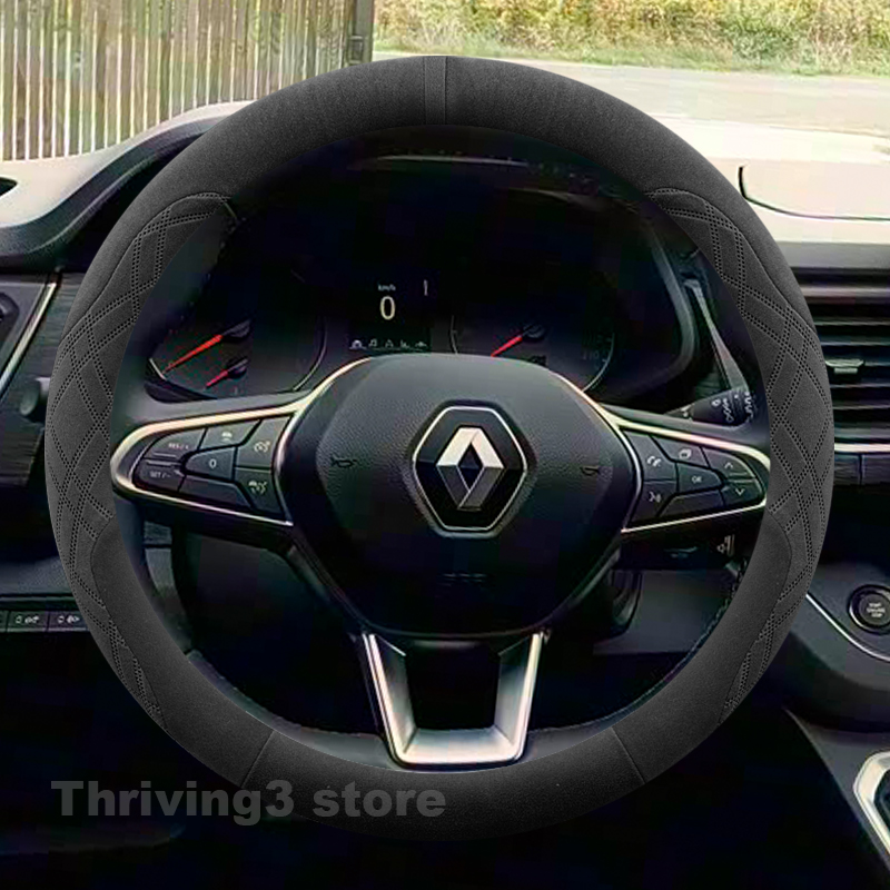 Tech Accessories Hub - Süet sıcak araba direksiyon kılıfı Renault