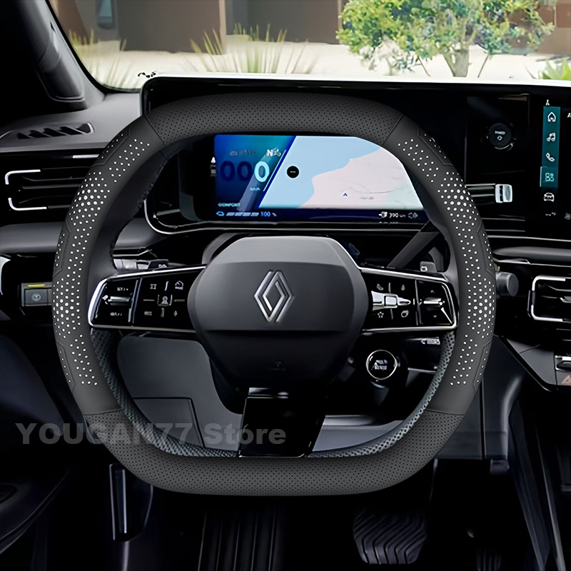 Tech Accessories Hub - Deri Araba Direksiyon Kapağı Renault R